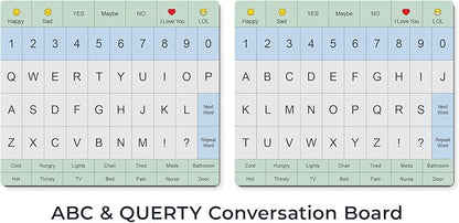 Communication Board For Adults- Non-Slip, Portable Letter Chart for Non-Verbal, Stroke Recovery, Effective Visual Aids for Non-Speaking Patients, Pain Scale, QWERTY or ABC (ABC)