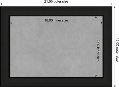 Amanti Art Black Framed Magnetic Board 15x21 Small Vision Board for use with Magnets, 100% Metal Sheet to Display Items as Office Decor or for Home Organization in mudroom, Kitchen or Kids Room