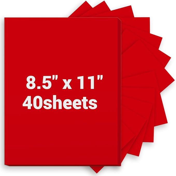 Cardstock 8.5 x 11, Thick Printer Paper 75 lb/200 gsm, 40 Sheets Card Stock Red, Christmas Card Stock, Art CardStock Paper for Invitations, Diy Cards, Business Cards, Menus, Crafts, Drawing etc