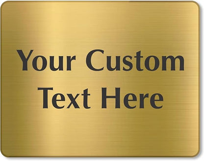 SmartSign Custom Brass Sign - 5.5" x 7", 40 mil REAL Bugle Brass Metal, Personalized Name Door Sign, Heavy-Duty Premium Engraved Door/Wall Mount Plaque for Business/Office, Gold and Black