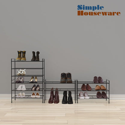 3-Tier Stackable Shoes Rack Storage Shelf, Black
