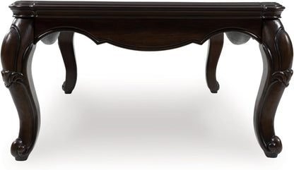 Maylee Classic Coffee Table with Cabriole Legs, Dark Brown