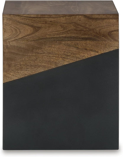 Eclectic Accent End Table, Brown & Gunmetal