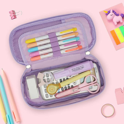 Bagseri Pencil Case for Kids - Special Cute Pencil Pouch for Girls Large Capacity Pencil Bag Aesthetic Kids Pencil Box for School (Purple Butterfly)