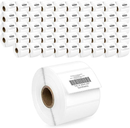 HOUSELABELS 2.25" x 1.25" Address Labels on 1" Core in Polypropylene Compatible with Zebra and Rollo Printers, 50 Rolls / 1,000 Labels per Roll