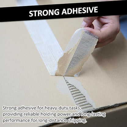 Ealyder Tape 2 Inch x 30 Yards Transparent Reinforced Fiberglass Tape – 5.5 Mil Filament Strapping Tape, Adhesive Heavy Duty