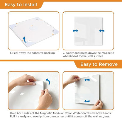 Comix Magnetic Dry Erase Board, 6 Pack, 11.8 x 11.8 Inches, Modular Whiteboard for Fridge, Office and Home, Small White Board Dry Erase Set for Kids, Students, Kitchen Organizer and Planner, White