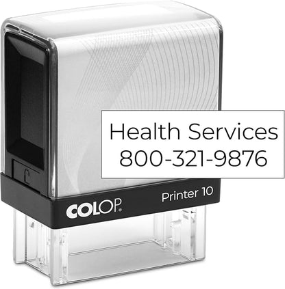 COLOP Extra Small Size Self Inking Custom Text Stamp - Choose from Many Fonts & 15 Ink Colors
