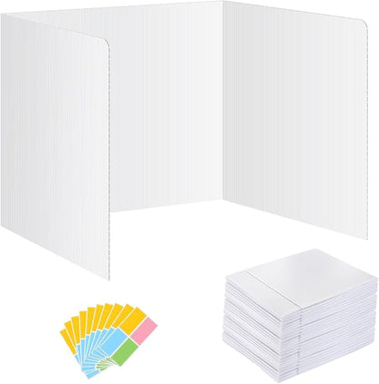 24 Pack Privacy Shields for Student Desks, Privacy folders for Student Testing Desk dividers- Includes Extra Labels