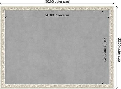 Amanti Art Silver Framed Magnetic Board 22x30 Medium Vision Board for use with Magnets, 100% Metal Sheet to Display Items as Office Decor or for Home Organization in mudroom, Kitchen or Kids Room