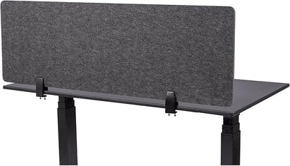 Stand Up Desk Store ReFocus Raw Clamp-On Acoustic Desk Divider Mounted Privacy Panel to Reduce Noise and Visual Distractions (Anthracite Gray, 47.25" x 16")