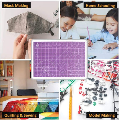 KC GLOBAL A3 (19"x13") Professional Grade Self-Healing Cutting Mat (Purple) - Odor-Free, Double-Sided, Eco-Friendly, Non-Slip, Premium Desk mat for DIY, Crafting, Model Building,and Art Projects