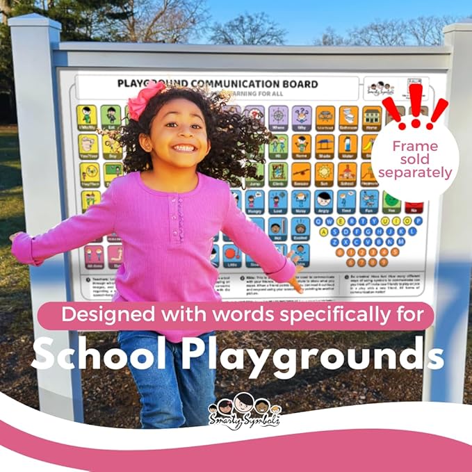 Weather-Proof Aluminum School Playground Communication Board for Autism - Outdoor Inclusive Communication Aid, Lightweight & Durable for Autism & Inclusive Play
