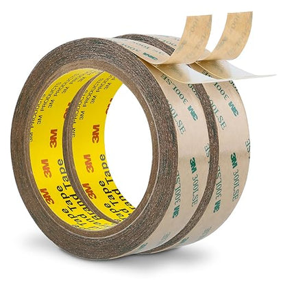 3M Double Sided Tape 300LSE 1.0" x 36Ft Clear Heavy Duty Adhesive Tape for Electronics, Laptop & Phone Repairs, Arts, Crafts, Leather Work, Card Making – 2 Pack