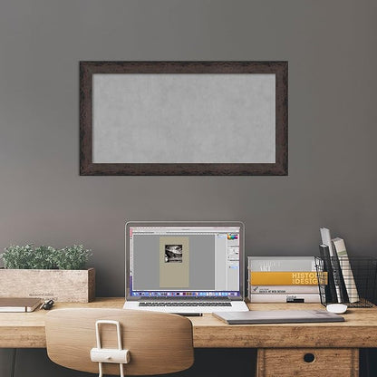 Amanti Art Black Framed Magnetic Board 15x27 Small Vision Board for use with Magnets, 100% Metal Sheet to Display Items as Office Decor or for Home Organization in mudroom, Kitchen or Kids Room