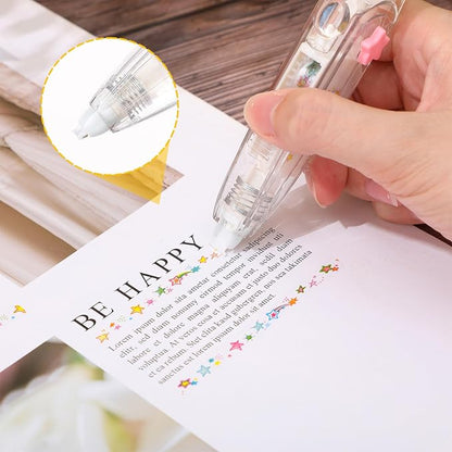 12 Pcs Decorative Tape Pen, Cartoon Animals Press Type Correction Tape, Decorative Roller Pen DIY Creative for Back to School Gifts, Rewards, Scrapbooking, Christmas Stocking Stuffers