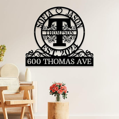 Custom Metal Signs | Personalized Monogram Name Sign | Outdoor Wall Art for Family Name | Custom Name Metal Sign, Last Name, Anniversary, Wedding Gifts for Husband, Wife, Parents, Couple