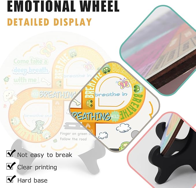 Feelings Wheel, Double-Sided Emotion Wheel with Stand, Counseling Office Must Have, Feelings Wheel Suitable for Therapy Office Decor School Counseling Office Must Have (8Z, 1)