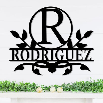 Personalized Metal Name Signs, Split Letter Monogram Wall Decor, Custom Last Name Sign, Family Name Sign for Outdoor, Personalized Wedding Gift, Garden Decor, Metal Wall Art, Housewarming Gift