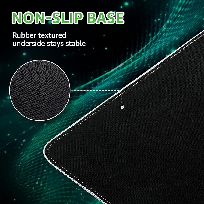 iCasso Excel Cheat Sheet Desk Pad, Excel Mouse Pad Shortcuts, Excell Short Cut Desk Mat, Extended Large XXL Non-Slip Exel Mousepad with Stitched Edges for Computer Keyboard