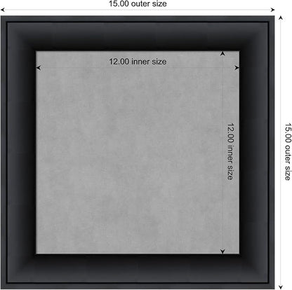 Amanti Art Black Framed Magnetic Board 15x15 X-Small Vision Board for use with Magnets, 100% Metal Sheet to Display Items as Office Decor or for Home Organization in mudroom, Kitchen or Kids Room