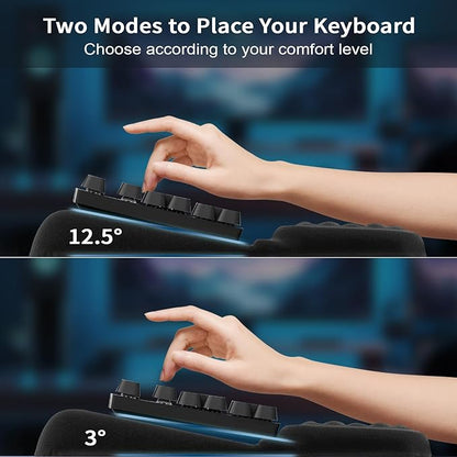 Starvortex Keyboard Stand with Wrist Rest, Ergonomic Keyboard Pad with Wrist Support, Keyboard Riser & Soft Memory Foam Cushion, 43cm Arm Rest Desk Accessories for Office,Home (Black)