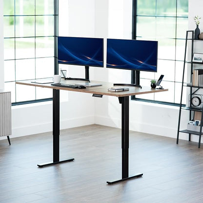 VIVO Electric 71 x 36 in Standing Desk, Memory Height Adjustment, 1B Series, Holds 220 lbs, Reclaimed Wood Top Black Frame, DESK-KIT-1B7P-36