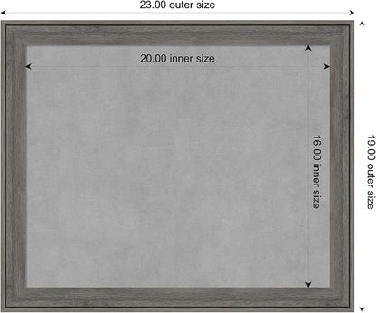 Amanti Art Grey Framed Magnetic Board 19x23 Small Vision Board for use with Magnets, 100% Metal Sheet to Display Items as Office Decor or for Home Organization in mudroom, Kitchen or Kids Room