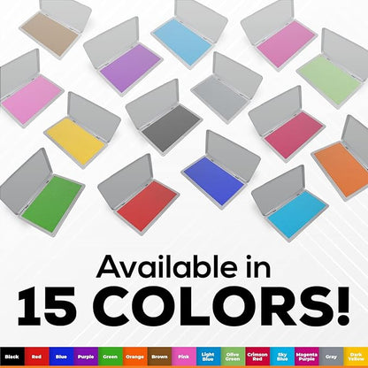 Metal Case Stamp Pad Large Size, Black Color - Size: 3" x 6" - Choose from 15 Ink Colors
