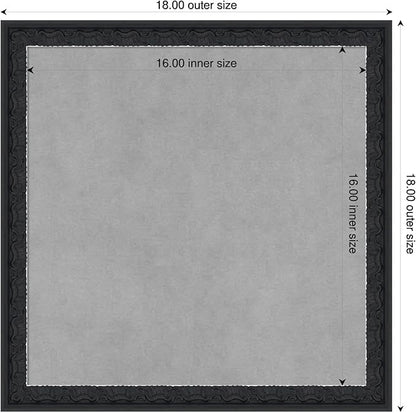 Amanti Art Black Framed Magnetic Board 18x18 Small Vision Board for use with Magnets, 100% Metal Sheet to Display Items as Office Decor or for Home Organization in mudroom, Kitchen or Kids Room