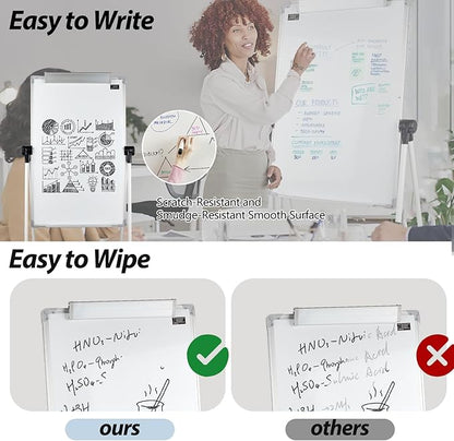 Stand White Board - 36 x 24 Inch Double Sided Magnetic Dry Erase Board with Stand Height Adjustable, 3' x 2' Flip Chart Easel Stand Portable(White)