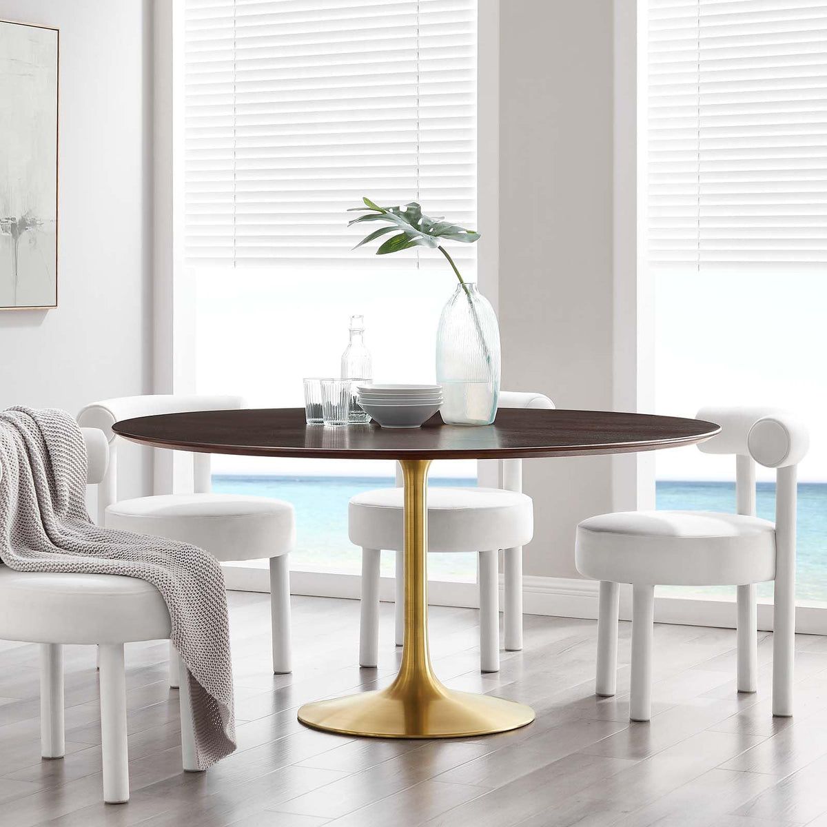 Dining Table, 60", Gold Cherry Walnut