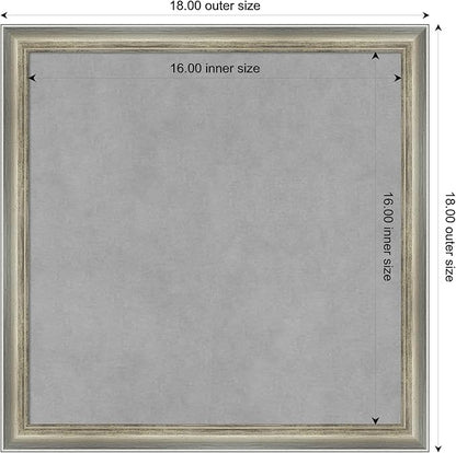 Amanti Art Silver Framed Magnetic Board 18x18 Small Vision Board for use with Magnets, 100% Metal Sheet to Display Items as Office Decor or for Home Organization in mudroom, Kitchen or Kids Room