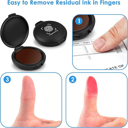 ERKOON 6 Pack Fingerprint Ink Pads, Thumbprint Ink Pad for Notary Supplies Identification Security ID Fingerprint Cards Law Enforcement Fingerprint Red