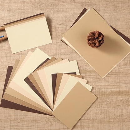 50 Sheets Colored Cardstock Paper 5 Colors, 250 GSM Heavy Card Stock for DIY Art Projects, Cards (Brown, 5x7)
