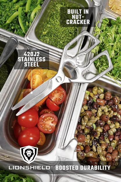 Dalstrong Kitchen Scissors All Purpose- Japanese Stainless Steel - Ambidextrous Kitchen Shears for Food - Detachable - Heavy Duty Scissors Sharp Blade - Herbs, Pizza, Meat Cutting Scissors