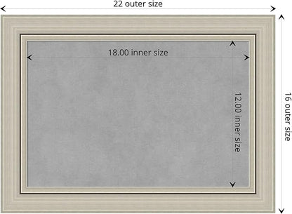 Amanti Art Silver Framed Magnetic Board 16x22 Small Vision Board for use with Magnets, 100% Metal Sheet to Display Items as Office Decor or for Home Organization in mudroom, Kitchen or Kids Room