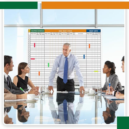 Lincia Extra Large Make Ready Board Property Management Kit, 36 x 45 Inch Make Ready Dry Erase Board with Lines Office Visual Work Checklist Project for Scheduling Tracking Progress