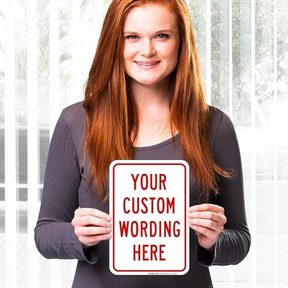 Custom Sign, Personalized Metal Signs, Customize for Office, Business, Home, Airbnb, Delivery Signs, 10x7 Inches, 4 Mil Vinyl Decal Stickers Weather Resistant, Made in USA by Sigo Signs