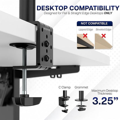 VIVO Dual Monitor Desk Mount (Black)