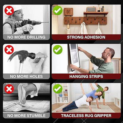Navona 4In x 10Ft Double Sided Tape Heavy Duty, Clear Removable Nano Tape, Multipurpose Mounting Tape for Home and Office
