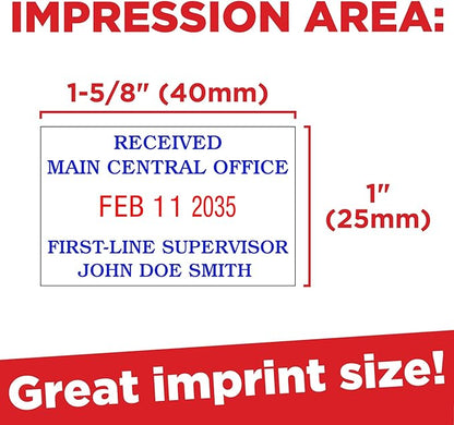 Mark 2000 5430 Professional Self Inking Date Stamp with Custom Text - Up to 4 Lines of Text