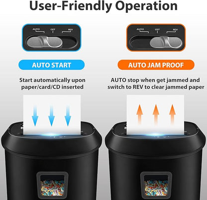 VidaTeco Paper Shredder 58dB 14-Sheet Cross-Cut Shredder with US Patented Cutter Shreds Card/CD, Heavy Duty Paper Shredding Machine for Home Office with Auto Jam Proof,6.6-Gallon Bin