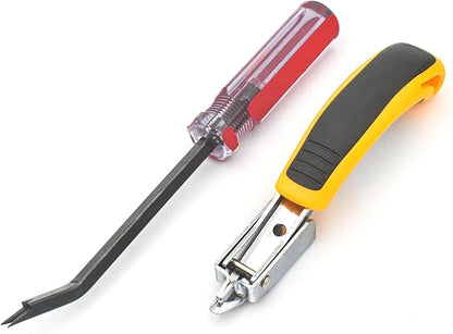 GEARLINTON Staple Remover Heavy Duty Tack Puller with Double Pronged Head, Industrial Staple Remover Upholstery Tool for Furniture, Floor, Carpet, Carton (Red Handle)