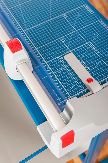 Dahle 472s Premium Rotary Trimmer w/Stand, 72" Cut Length, 12 Sheet Capacity, Self-Sharpening, Automatic Clamp, German Engineered Paper Cutter