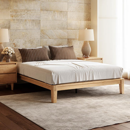 DreamCloud Bamboo Platform Bed Frame, Cal King, Natural, 12" Height