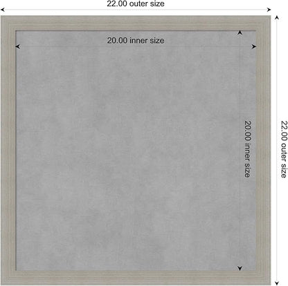 Amanti Art Grey Framed Magnetic Board 22x22 Medium Vision Board for use with Magnets, 100% Metal Sheet to Display Items as Office Decor or for Home Organization in mudroom, Kitchen or Kids Room