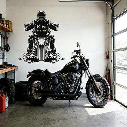 Custom Motorcycle Metal Signs Personalized Biker Name Sign Custom Garage Decor Motorbikes Wall Art Decor Motorcycle Sign Men Room Decorate Gifts for Men Husband Rider