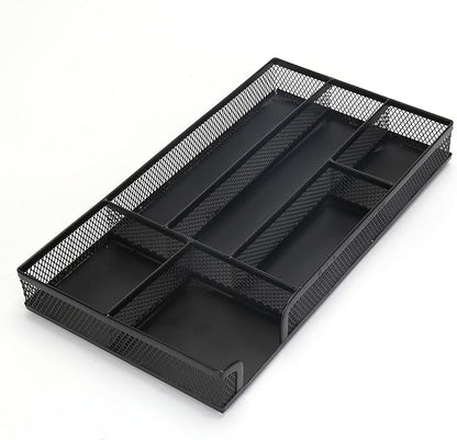 EsOfficce Drawer Organizer, Desk Organizer, Black Metal Mesh Drawer, Desk Drawer Organizer for Home Office and School,11.02X 6.10 X 1.38 Inch,Black