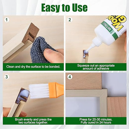 Wood Glue 17.6 oz/500 g, High-Capacity Super Glue for Woodworking, Waterproof Strong Wood Glue for Furniture Heavy Duty, Waterproof Glue for Crafts, Furniture, Wood Floor, Baseboard, cabinets, Door